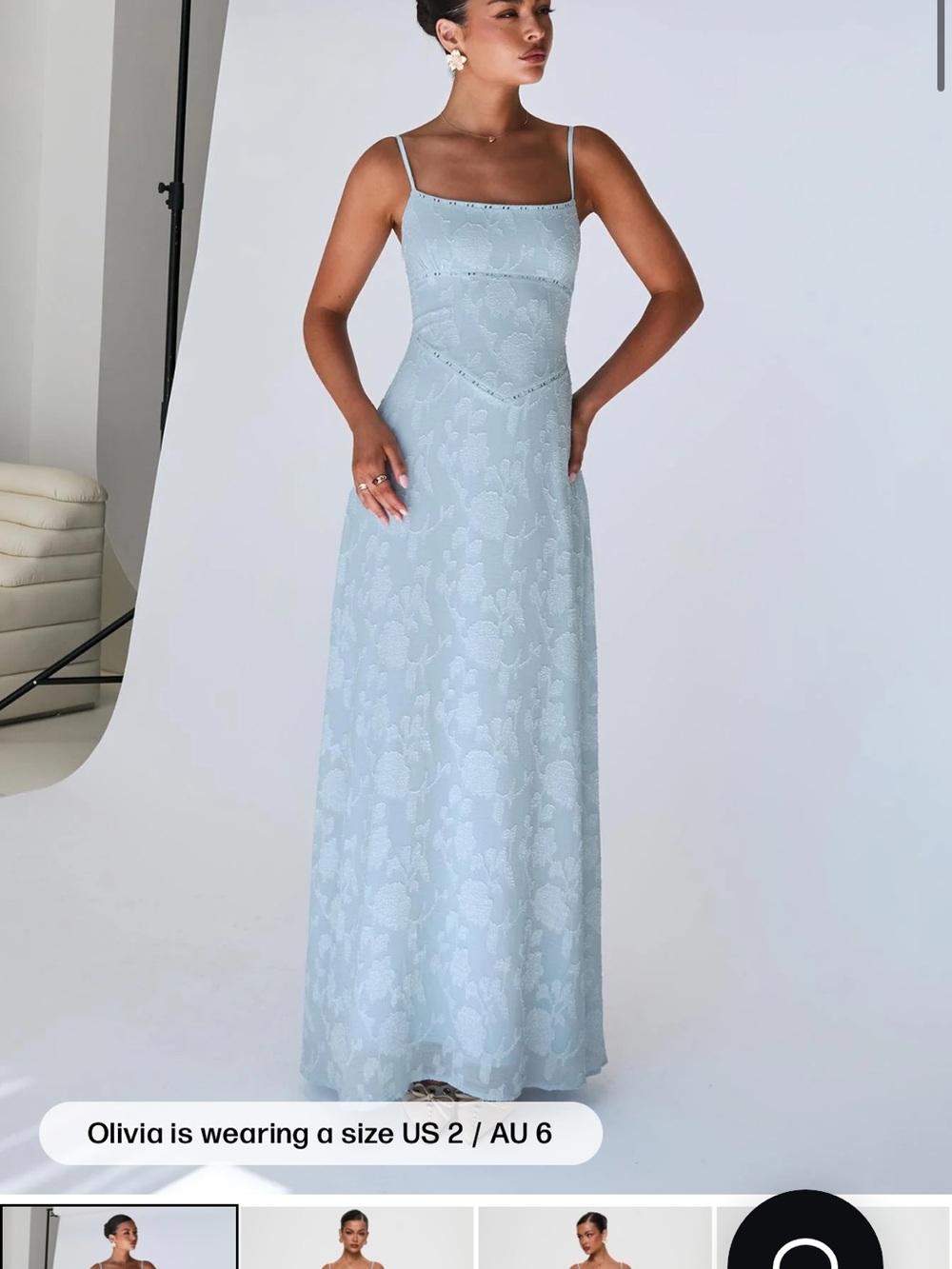 Princess Polly South of France Light Blue Maxi Dress